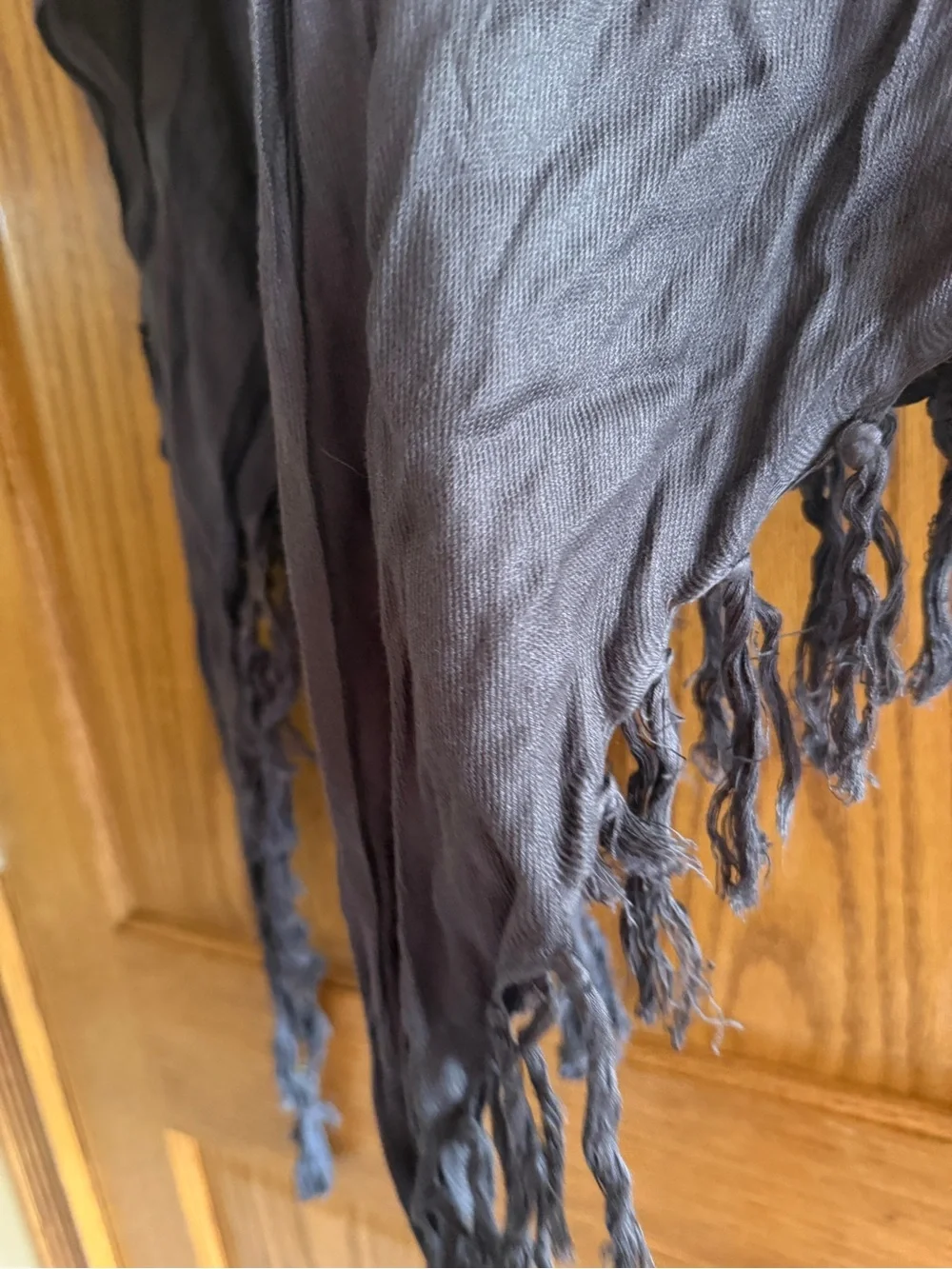 Women’s Candies Fringe Wrap Scarf- Dark Gray